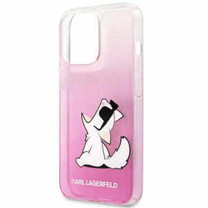 Karl Lagerfeld KLHCP14XCFNRCPI kietas dėklas iPhone 14 Pro Max 6,7" Choupette Fun – rožinis