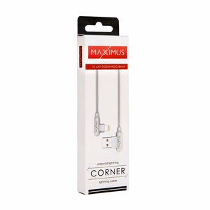 Laidas MX CORNER greito įkrovimo Lightning 2.4A/1M, baltas kampinis