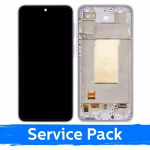 Ekranas skirtas Samsung A376 A37 5G su rėmeliu / White / (Service Pack)