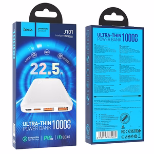 Išorinė baterija Hoco 10000 mAh PD QC 3A 22,5W J101 balta