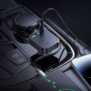 Įkroviklis automobilinis Hoco NZ18 (1xUSB; 1xUSB-C; 65W) + USB-C laidas juodas