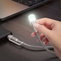 Kabelis USB A / USB C į LED šviesą Hoco 0,3 m UA38C juodas