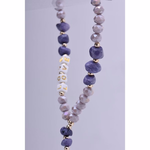 LOVE telefono dirželis, pakabukas / virvelės ilgis 44 cm (22 cm kilpoje) / ant rankos – violetinis
