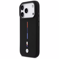 BMW M Silicon Tricolor Line MagSafe deklas iPhone 17 Pro - juodas