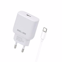 Beline Tinklo įkroviklis 1x USB-C 25W + USB-C laidas balta PD 3.0 BLNCW25C GaN