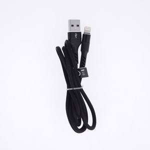 "Maxlife MXUC-01" USB - "Lightning" kabelis 1,0 m 2A juodas nailonas