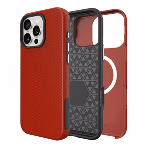 Dėklas Perfectionists Triangle Mag Case Apple iPhone 15 Pro raudonas