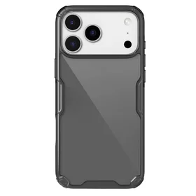 Nillkin Nature TPU Pro dėklas telefonui iPhone 17 Pro Max – pusiau permatomas juodas