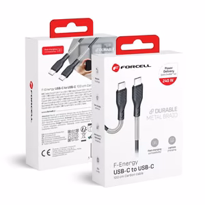 Кабель USB-C на USB-C Forcell F-Energy QC4.0 PD 5A 240W Carbon 1м CB-05C чёрный
