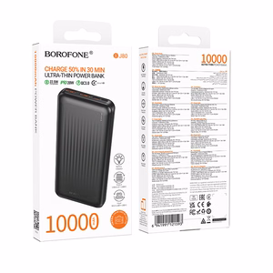 Borofone Išorinė baterija BJ80 Clever - 2xUSB + Type C - QC 3.0 22,5W PD 20W juoda