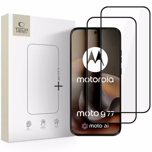Tech-Protect Glass Fit+ grūdintas stiklas 2 vnt. skirta Motorola Moto G67 / G77 - juodas