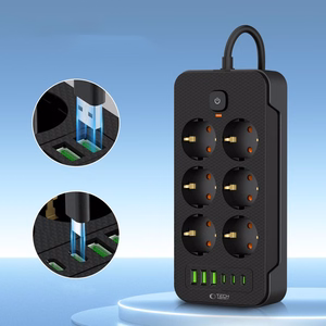 TECH-PROTECT PC6X6 ILGINTUVAS 3 USB & 3 TYPE-C & 6 LIZDŲ 200CM JUODAS