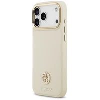 Guess Grained Strass Logo MagSafe dėklas iPhone 17 Pro Max - smėlinis (m)