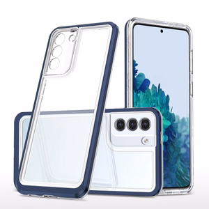 Clear 3in1 dėklas Samsung Galaxy S23 silikoninis dėklas su rėmeliu mėlynas