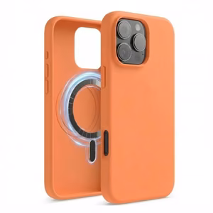 Telefono dėklas „TM MagSafe Silicone“ skirtas iPhone 13 / Peach /