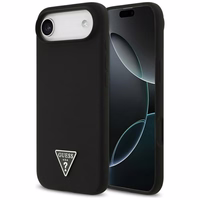 Guess Silikoninis Trikampio Logotipo Magnetinis dėklas telefonui iPhone 17 Air - juoda