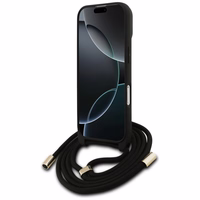 Originalus dėklas GUESS 4G Didelis logotipas su pečių dirželiu iPhone 17 rudas