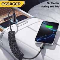 USB Laidas Essager "Chuan2" juodas 100W "Type-C / Type-C" 120cm