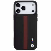 BMW M perforuotas stripe logotipas Magnētinis dėklas iPhone 17 Pro Max - raudonas