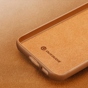 Dux Ducis Grit dėklas Samsung Galaxy S23+ eleganti dėklas iš dirbtinės odos ruda