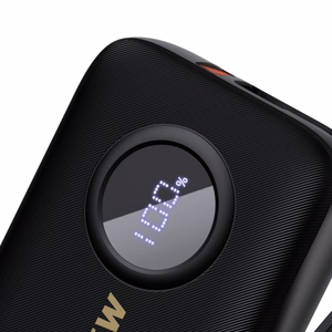Išorinė baterija Dudao K14 10000mAh su USB-C / Lightning laidais (juoda)