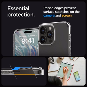 Spigen Ultra Hybrid dėklas telefonui iPhone 15 Pro - skaidrus matinis