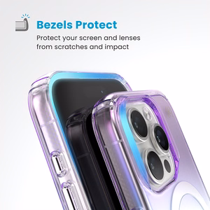 Speck Presidio2 Lux MagSafe dėklas, skirtas iPhone 16 Pro (Amazing Purple / skaidrus)