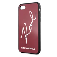 Karl Lagerfeld KLHCI8DLKSRE iPhone 7/8SE 2020 / SE 2022 raudonas kietas dėklas Signature Glitter