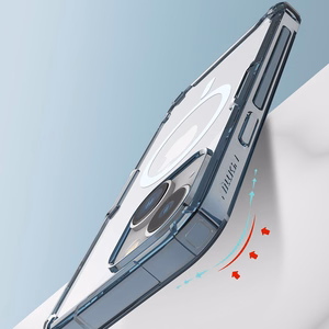 Nillkin Nature Pro šarvuotas dėklas su MagSafe telefonui iPhone 15 Plus - mėlynas