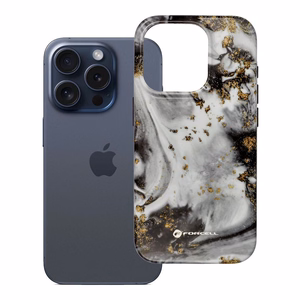 FORCELL F-PROTECT Mirage, karinio standarto išbandytas dėklas telefonui su MagSafe, skirtas IPHONE 15 PRO, sidabrinio rūko spalvos