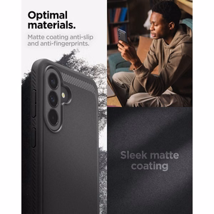 Spigen Rugged Armor dėklas Galaxy A37 5G matinis juodas