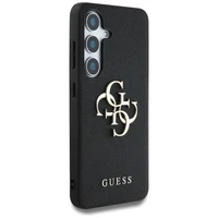 Guess Grained Big 4G Logo Small Classic Logo dėklas telefonui Samsung Galaxy S25 Plus juodas