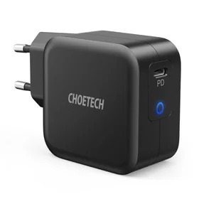 "Choetech GaN" C tipo USB sieninis įkroviklis 61W Power Delivery juodas (Q6006)