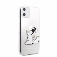 Karl Lagerfeld Choupette Fun dėklas telefonui iPhone 11 / Xr - permatomas