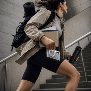 Spigen AirSkin MagFit MagSafe dėklas Samsung Galaxy Z Fold 8, skaidrus ir baltas