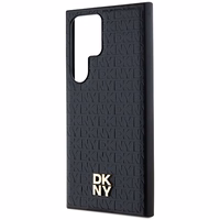 DKNY Odinis rašto metalinis logotipas Magnetinis dėklas telefonui Samsung Galaxy S24 Ultra - juodas