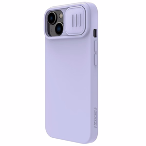 Nillkin CamShield Silky Silikoninis dėklas iPhone 14 Plus dėklas su kameros apsauga violetinis