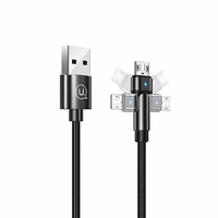USAMS pintas sukamasis laidas U60 2A microUSB juodas 1m SJ478USB01 (US-SJ478)