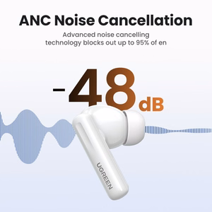 Wireless headphones Ugreen WS200 HiTune T6 Active Noise-Cancelling Earbuds white