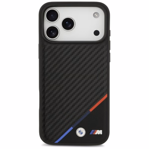 BMW M anglies trijų spalvų linija Magnētinis dėklas iPhone 17 Pro Max - juodas