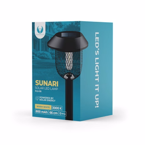 Forever Light Solar LED Lempa Steel Post SUNARI FLS-30 juodas
