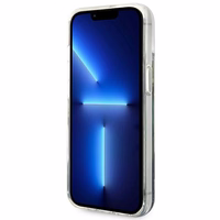 Guess GUHCP14SLFLSB iPhone 14 6.1 "mėlynas kietas dėklas Flower Liquid Glitter