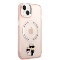 Karl Lagerfeld KLHMP14MHNKCIP iPhone 14 Plus 6.7" kietas dėklas pink/pink Iconic Karl&Choupette Magsafe
