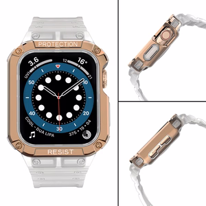 Apsauginis laikrodžio dirželis Apple Watch 42/44/45mm – korpuso apsaugos dirželis – skaidrus, rožinis