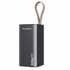 Išorinė baterija Wozinsky K65+ 65W 30000mAh 2x USB-C, 1x USB-A 65W - pilka