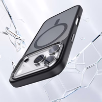 Rock Guard Touch Matte Serijos Magnetinė Dėklas ant Iphone 17 Pro - juodas (metalinis objektyvo rėmas)