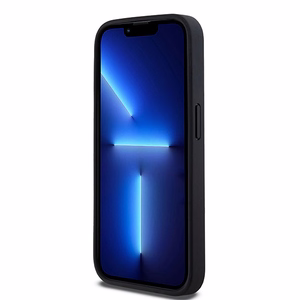 DKNY Odinis mono juosta ir metalinis logotipas dėklas telefonui iPhone 15 Pro - juodas