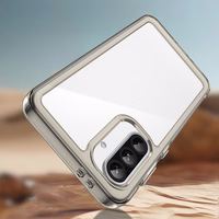 Kosmoso dėklas Samsung Galaxy A26 su lanksčiu rėmu - pusiau permatomas, juodas