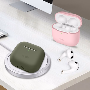 Tech-Protect silikoninis dėklas Apple AirPods 4 ausinėms - pilkas