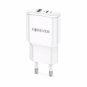 "Forever TC-01-20AC PD QC įkroviklis 1x USB-C 1x USB 20W baltas